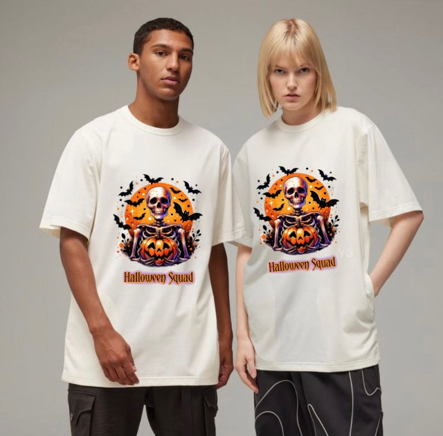 Halloween Skull Pumpkin T-Shirt – Spooky Unisex Tee for Parties & Trick-or-Treat