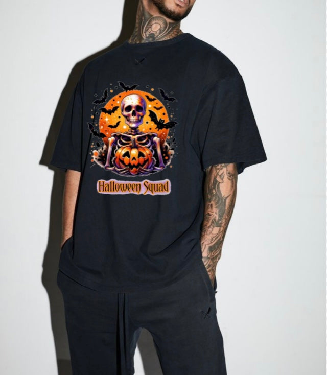 Halloween Skull Pumpkin T-Shirt – Spooky Unisex Tee for Parties & Trick-or-Treat
